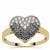 Thai Sapphire Ring with White Zircon in 9K Gold 0.55ct