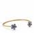 AA Tanzanite Bangle with White Zircon in 9K Gold 2.45cts