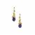 Thai Sapphire Earrings with White Zircon in Gold Plated Sterling Silver 10.70cts (F)
