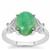 Chrysoprase Ring with White Topaz in Sterling Silver 2.10cts
