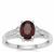 Rajasthan Garnet Ring with White Zircon in Sterling Silver 1.70cts