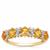 Spessartite Garnet Ring with White Zircon in 9K Gold 1.25cts