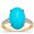 Sleeping Beauty Turquoise Ring with White Zircon in 9K Gold 5.35cts