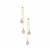 Naturally Lavender & Naturally Papaya Cultured Pearl Earrings in Gold Tone Sterling Silver (9mm x 7mm)