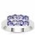 Tanzanite Ring with White Zircon in Sterling Silver 1.30cts