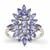 Tanzanite Ring in Platinum Plated Sterling Silver 2.75cts