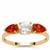 Songea Red Sapphire Ring with Singida Tanzanian Zircon in 9K Gold 1.85cts 