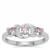 Burmese Spinel Ring with White Zircon in Sterling Silver 0.75ct