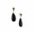 Black Onyx Earrings with Black Spinel in Rose Tone Sterling Silver 14.58cts 