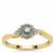 Lehrer TorusRing Montana Sapphire Ring with Diamond in 18K Gold 0.75ct