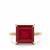 Malagasy Ruby Ring with White Zircon in 9K Gold 8.40cts