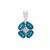 Neon Apatite Pendant with White Zircon in Sterling Silver 1ct