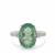 Tucson Green Fluorite Ring with White Zircon in Sterling Silver 7cts