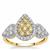 Natural Yellow Diamonds Ring with White Diamonds in 9K Gold 1.05cts