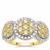 White Diamond Ring with Natural Yellow Diamonds in 9K Gold 1.45cts