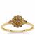 Champagne Diamonds Ring in 9K Gold 0.38ct