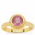 Pink Sapphire Ring in Gold Plated Sterling Silver 1cts