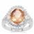 Guyang Sunstone Ring with White Zircon in Sterling Silver 5.29cts