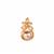 Naturally Papaya Pearl Pendant with White Topaz in Gold Tone Sterling Silver (7mm)