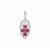 John Saul Ruby Pendant with White Zircon in Sterling Silver 1.55cts