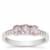 Madagascan Pink Sapphire Ring with White Zircon in Sterling Silver 0.90ct