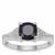Madagascan Blue Sapphire Ring with White Zircon in Sterling Silver 2.33cts