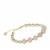 Freshwater Cultured Pearl, Rose Quartz Bracelet with White Agate in Gold Tone Sterling Silver (5x7mm)