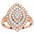 White Diamonds Ring with Natural Pink Diamonds in 9K Rose Gold 1.03cts