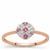 Pink Sapphire Ring with Diamond in 9K Rose Gold 0.22ct