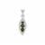 Chrome Tourmaline Pendant with White Zircon in Sterling Silver 0.70ct