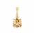 Asscher Cut Kaduna Canary and White Zircon Pendant in 9K Gold 3.89cts
