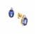 AA Tanzanite Earrings with White Zircon in 9K Gold 1.55cts