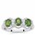 Chrome Diopside Ring with White Zircon in Sterling Silver 1.40cts