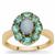 Crystal Opal on Ironstone Ring with Botli Green Apatite in 9K Gold