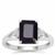 Madagascan Blue Sapphire Ring with White Zircon in Sterling Silver 3.08cts