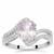Minas Gerais Kunzite Ring with White Zircon in Sterling Silver 2.75cts