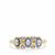 Ceylon Blue Sapphire Ring with White Zircon in 9K Gold 1.15cts