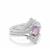 Rose De France Amethyst Set of 3 Stacker Ring with White Zircon in Sterling Silver 1.60cts
