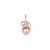 Naturally Papaya Cultured Pearl Pendant with White Topaz in Sterling Silver (23mm x 16mm)