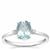 Sky Blue Topaz Ring with Diamonds in Sterling Silver 1.35cts
