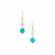 Amazonite Earrings with White Agate in Gold Tone Sterling Silver 8cts