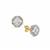 Ratanakiri, White Zircon Earrings in 9K Gold 1.30cts