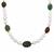 South Sea Cultured Pearl with Multi Gemstone Gold Flash Sterling Silver Necklace (7.50mm)
