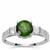 Chrome Diopside Ring with White Zircon in 9K White Gold 1.75cts