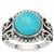 ARMENIAN Turquoise Oxidized Ring in Sterling Silver 3.60cts