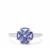 A Tanzanite Ring with White Zircon in Sterling Silver 1.35cts