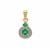 Panjshir Emerald Pendant with White Zircon in 9K Gold 0.35ct