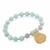 'Peace, Love & Compassion' Branca Onyx, Kunzite & Aquamarine Gold Tone Sterling Silver Buddha Bracelet ATGW 89.64cts