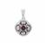Burmese Red Spinel Pendant with White Zircon in Sterling Silver 2.74cts