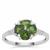 Chrome Diopside Ring with White Zircon in Sterling Silver 1.06cts